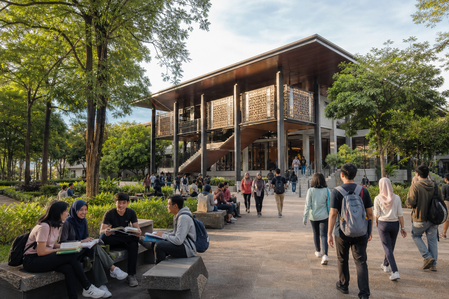 Indonesian College Library Scene