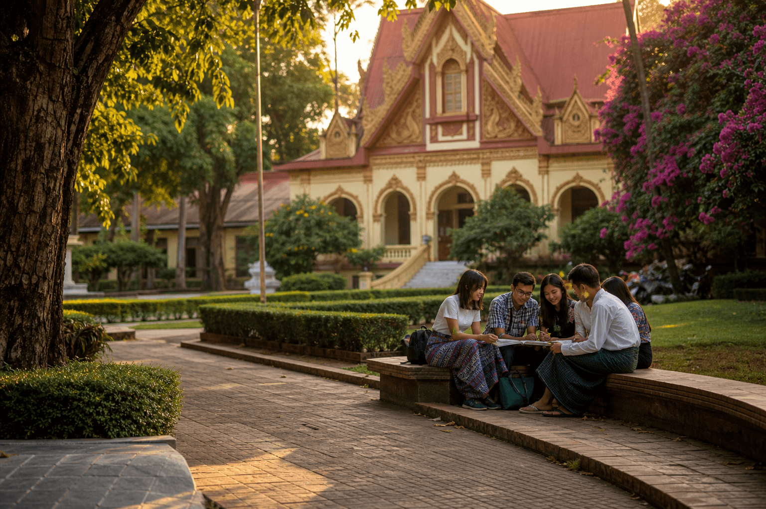 Myanmar University Campus Scene