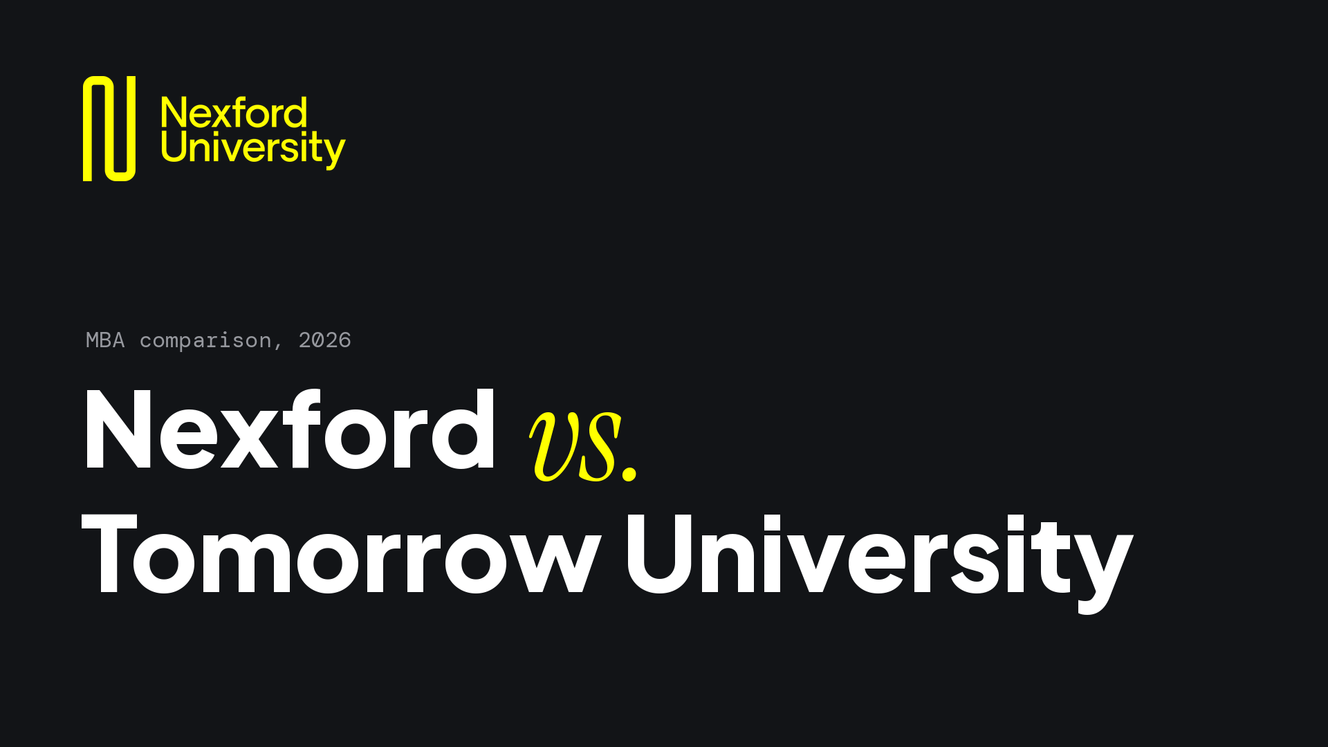 Nexford vs Tomorrow University: Which MBA Fits Your Life?